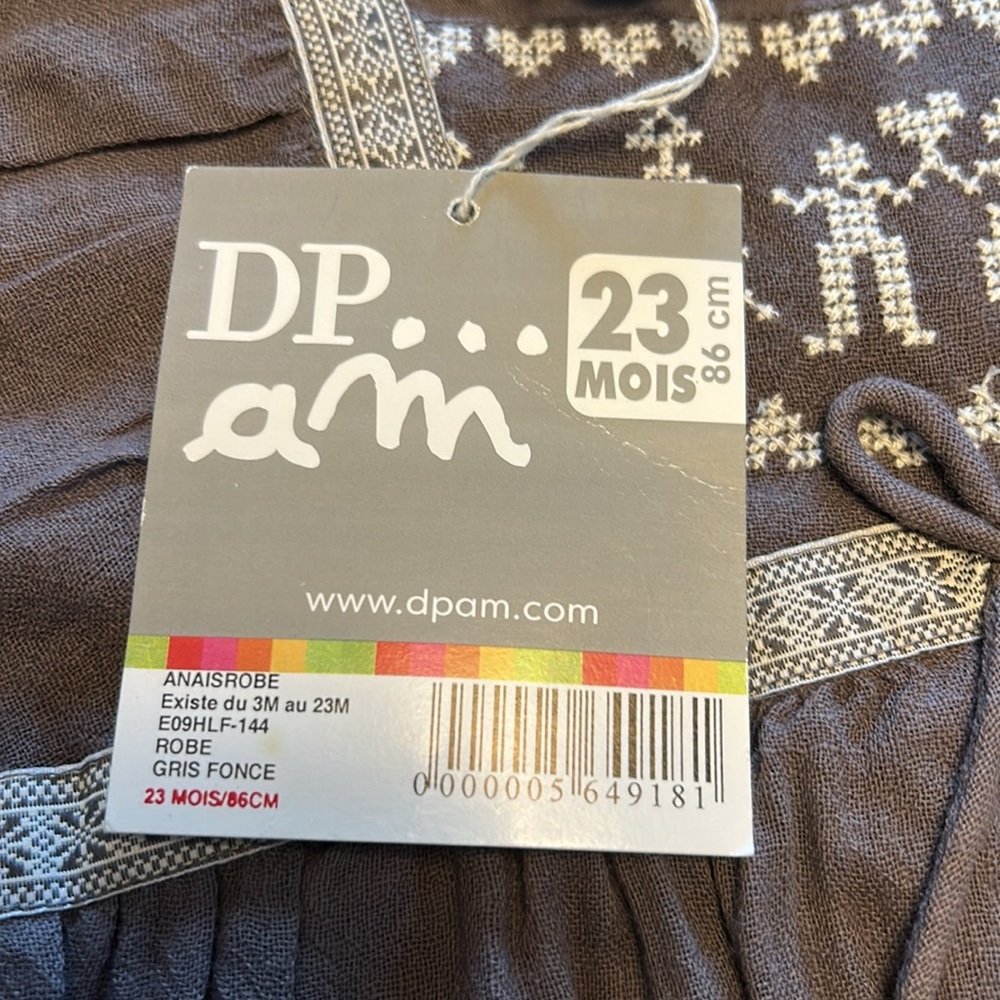 New with Tags DP..am Gray Embroidered Snow Flakes Dress - Picture 6 of 6
